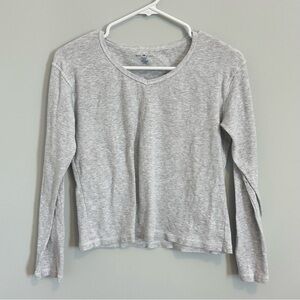 Brandy Melville gray long sleeve v-neck tee
